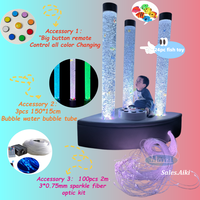 Kit Complet de Stimulation par Tubes à Bulles pour Salle Multisensorielle, Contrôle par Boutons Interactifs, Kit Fibre Optique, Équipement de Thérapie Tactile et Sensorielle
