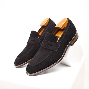 Zapatos de Tacón Bajo de Ante Sintético Negro con Punta Puntiaguda, para Oficina y Trabajo, para Todas las Temporadas, con Suela de Goma Transpirable y Entresuela de EVA, Envío Directo - Product Image 1