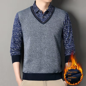 <span class=keywords><strong>Camisa</strong></span> Polo para Hombre, Primavera-Otoño 2025, Tallas M-4XL, Manga Larga, Diseño de Dos Piezas Falsas, Cuello de Solapa, Estilo Pullover, <span class=keywords><strong>Camisa</strong></span> de Negocios - Product Image 2