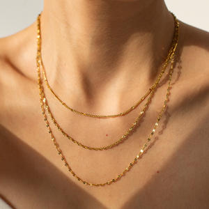 <span class=keywords><strong>JoJo</strong></span>, cadena de clavícula de tres capas para mujer, joyería de acero inoxidable, luz de lujo, gama alta, oro, transfronterizo, europeo, americano, de moda - Product Image 3