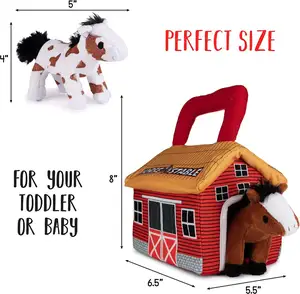 Ensemble de jouets en <span class=keywords><strong>peluche</strong></span> super doux interactifs et parlants à succès, comprend 4 porte-chevaux mignons pour les tout-petits et les bébés, durable - Product Image 6