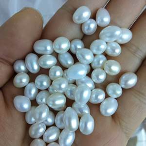 AAA Lớp 6-10 Mm Ngọc Trai Nước Ngọt Tự Nhiên Lấy Cảm Hứng Gạo Hình Dạng Tear Drop-Earings Mặt Dây Chuyền Nửa Lỗ Khoan Lỏng Ngọc Trai - Product Image 2