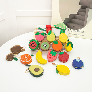 QY PU Leather Mini Zipper Coin <b>Purse</b> Keychain Portable Small Earphone Storage Bag Pendant Wallet Bag - Product Image 1
