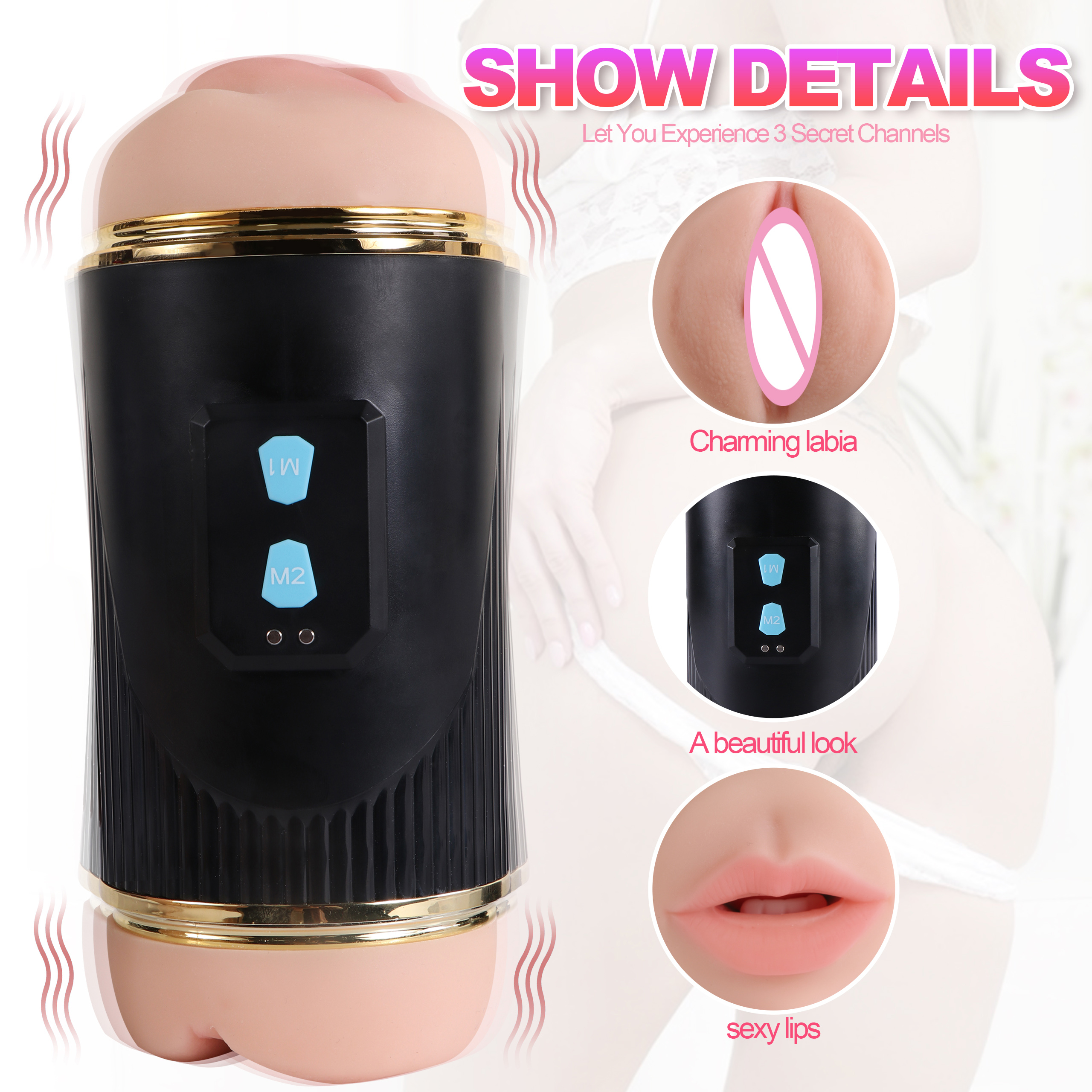 Premium Automatic Silicone Vagina Male Masturbation Cup - 100% Waterproof, USB Rechargeable, Reusable Sex Toy for Men Premium Automatic Silicone Vagina Male Masturbation Cup - 100% Waterproof, USB Rechargeable, Reusable Sex Toy for Men