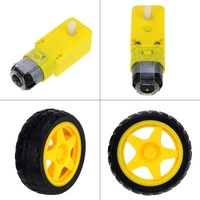 Châssis de voiture robot 2 roues motrices / Kit de voiture de traçage avec encodeur de vitesse, moteur TT et boîtier de batterie pour kit DIY
