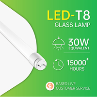 Tubo LED de Vidrio T8 de 9W 12W 18W 24W 30W con Controlador IC, 100lm/w, G13, para Proyectos de Iluminación del Hogar, Venta al Por Mayor