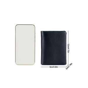 Portefeuilles courts AndoBag pour femmes, en cuir de vache véritable, grande capacité, portefeuille à trois volets, porte-cartes, porte-monnaie tendance 3040 - Product Image 6