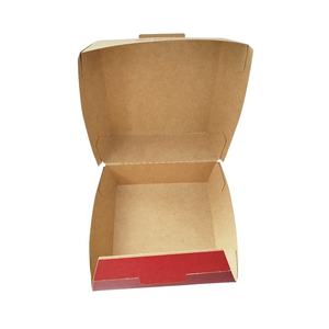 Embalaje de hamburguesas, contenedor de alimentos, tapa con bisagras, caja de papel de hamburguesa marrón, logotipo personalizado impreso, caja de papel de hamburguesa marrón Kraft Clamshell - Product Image 5