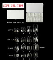 Vente flash : faux ongles en gel souple, couverture complète, luxe, carrés, cercueil