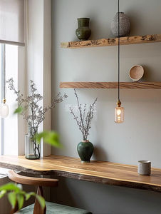 Étagère flottante en bois massif personnalisable avec éclairage - <span class=keywords><strong>Meuble</strong></span> <span class=keywords><strong>mural</strong></span> rustique pour la décoration intérieure et support de rangement pour <span class=keywords><strong>CD</strong></span> de galerie - Product Image 4