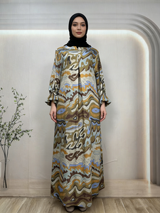 Abaya Musulmana Estiva Professionale, Senza Pieghe, Stile Etnico Casual, Quattro Taglie, in Lino Traspirante, Fornitura ODM - Product Image 3