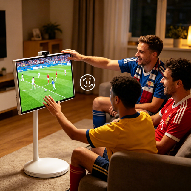 Qualcomm Chip Android 14 4K Mobile Smart Screen 27/32 Inch Home Soccer TV with Casters & Battery Watching Football Animation