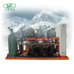Unidade de condensação paralela de três parafusos, unidade de resfriamento a ar, unidade automática para armazenamento congelado rápido móvel