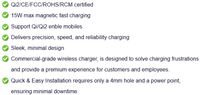 Nouvelle sortie 15W charge stable montée sous la table capuchon de charge magnétique sur chargeur sans fil Surface Qi2