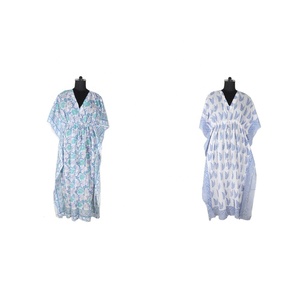 Vente en Gros Longs Caftan Dernières Robes Design Main Bloc Impression Caftan Fait Main Caftan Indien Abaya Kaftan Caftan Arabe Jalabiya Dubaï - Product Image 1
