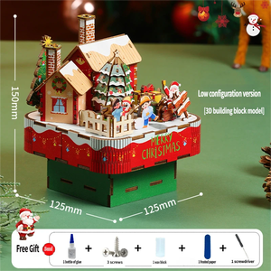 Caja de Música de Madera para Ensamblar a Mano, Modelo de Adorno, Moderno y Divertido, para Árbol de Navidad, Ecológico, Idea de Regalo Creativa - Product Image 5