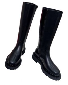 Botas Vaqueras de Invierno de Lujo para Mujer, Elegantes Botas Altas hasta la Rodilla con Tacón Cuadrado, Nueva Moda Valentinoing - Product Image 4