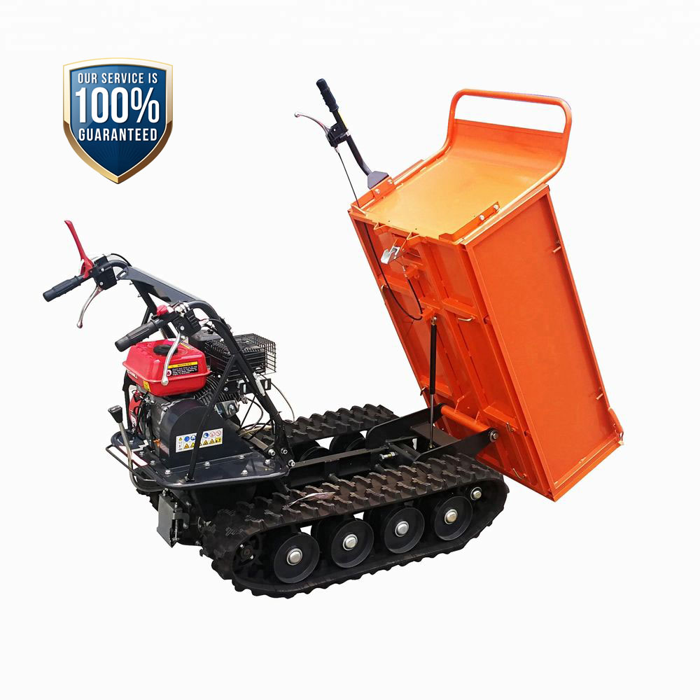 Гидравлический опрокидной мини-самосвал 500 кг, используемый для сельскохозяйственных работ или строительных работ, с бензиновым мотором, вездеходный гусеничный автомобиль