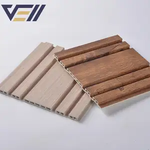 Eco-friendly Wooden Grain Pvc Wpc fulted Interior Decoration Wpc Wall Cladding Panels