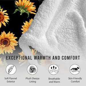 Sunflower Blanket Hoodie für Frauen, übergroße tragbare Sherpa Fleece Oddie, gemütliche Hoodie-Decke für Frauen, wärmende Decken - Product Image 4
