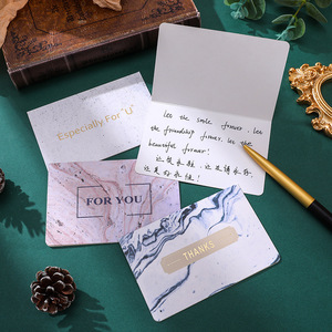 Cartes de vœux vierges en carton à motif marbre pour anniversaire et affaires, idéales pour le DIY - Product Image 2