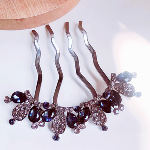 <span class=keywords><strong>Peigne</strong></span> à cheveux rétro en forme <span class=keywords><strong>de</strong></span> couronne, élégant, à quatre dents, pour femme, accessoire pour chignon adulte - Product Image 3