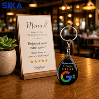 Porte-clés NFC personnalisé en résine époxy SIKA, carte NFC pour avis Google, porte-clés pour le partage sur les réseaux sociaux