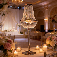 Support à fleurs romantique fait main en cristal, support à fleurs suspendu en cristal, lustre, centre de table de mariage
