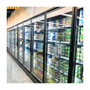 Congélateur <span class=keywords><strong>vertical</strong></span> commercial à porte vitrée double/triple, vitrine à crème glacée avec charnière à fermeture automatique - Product Image 2