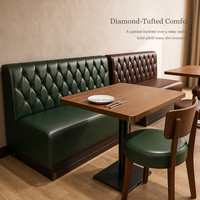 Sièges de banquettes pour restaurant, revêtement en cuir PU capitonné, pieds en bois massif, meubles pour café, hôtel, bistrot et bar