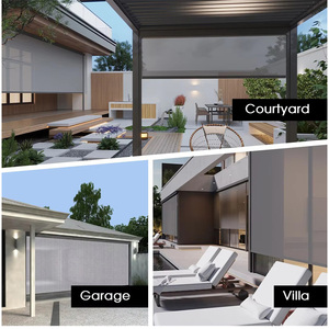 Stores extérieurs à fermeture éclair pour balcon et terrasse, pare-soleil, imperméables, coupe-vent, motorisés, à enroulement, avec cadre en aluminium et <span class=keywords><strong>tissu</strong></span> - Product Image 6