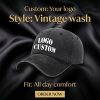 Casquette de baseball en coton délavée à 6 panneaux, style rétro vintage, personnalisable avec logo brodé, pour homme, vente en gros