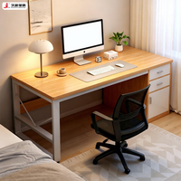 Bureau d'ordinateur ergonomique moderne en bois JIUSHUN pour le bureau à domicile avec armoire de rangement