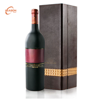 Boîte cadeau en carton rigide pour une seule bouteille de vin rouge, avec insert en mousse, fermeture magnétique à double porte, emballage pour spiritueux, papier bronzé personnalisé