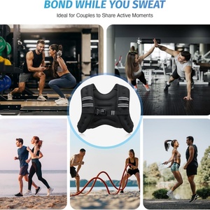 Gilet lesté de fitness avec bande réfléchissante, en néoprène, écologique, durable, réglable, capacité de 6 à 30 lb pour la course et l'entraînement - Product Image 6