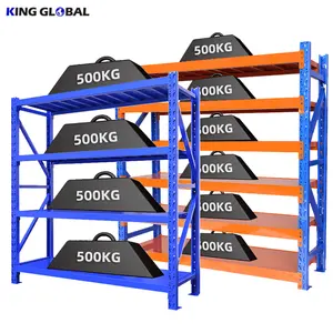 Custom Heavy Duty Shelving 500 Kg 4 Tier Layer Garage Warehouse Storage Metal Stacking Shelf Rack Unit