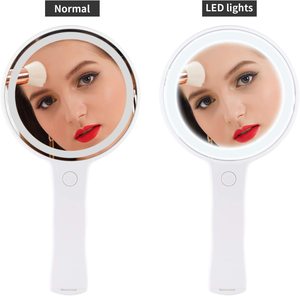 Vòng cầm tay Gương trang điểm công cụ màu đen mỹ phẩm tay gương với ánh sáng Single Side LED Vanity gương - Product Image 3