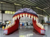 Tunnel gonflable dinosaure personnalisé 4x4m avec ventilateur intégré, imperméable et durable pour événements extérieurs