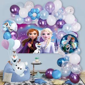 Juego de globos de látex de papel con tema congelado hielo nieve Elsa Anna decoración para fiesta de <span class=keywords><strong>Feliz</strong></span> <span class=keywords><strong>Cumpleaños</strong></span> conjunto de fondo de globos - Product Image 1