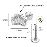 Pendientes de Titanio de Grado Implante ASTM F136 JIAXIN con Rosca Interna para Labret, Hélix, Tragus y Labio, Joyería Fina para Piercing Corporal