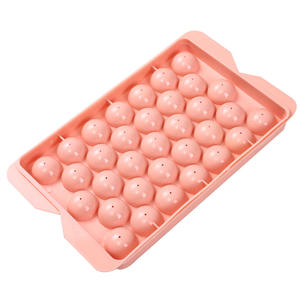 Bac à glaçons domestique à 33 compartiments ronds en plastique de qualité alimentaire avec couvercle, grande capacité pour la fabrication de glaçons au réfrigérateur - Product Image 2