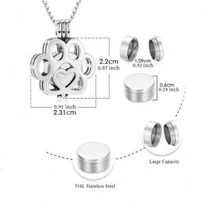 PPJurn-01 Urne funéraire rectangulaire simple en acier inoxydable pour cendres d'animaux de compagnie, bijou commémoratif pour chien - Product Image 4