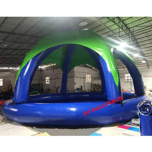 Hot Bán Tùy Chỉnh Bền Bạt PVC Không Khí Kín Hồ Bơi Nước Bơm Hơi Với Mái Vòm Tán Bóng Râm Nơi Trú Ẩn - Product Image 2