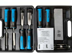 Ensemble professionnel de 8 ciseaux à bois - Ciseaux de différentes tailles avec 1 guide d'affûtage et une pierre à aiguiser, outil de haute précision - Product Image 3