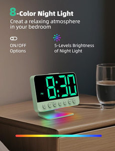 Relojes Despertadores Digitales para Dormitorios: Números Grandes y Nítidos, <span class=keywords><strong>5</strong></span> Niveles de Brillo Ajustables - Product Image 5