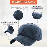 Topi Baseball Golf Custom Vintage Washed Six Panel Denim Adjustable Snapback Desain Distressed Kasual Sport