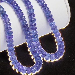 Chaîne de perles en Tanzanite naturelle, taillée à la main, taille brillante, pour la fabrication de bijoux, fournitures d'artisanat DIY, effet changeant de couleur - Product Image 2