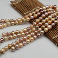 Perles baroques dorées naturelles 9-10mm, brins de perle Edison