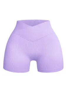 Phụ nữ cao eo thể thao Quần Short V hình sexy yoga quần cao đàn hồi mông nâng yoga quần short