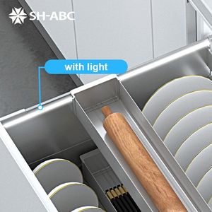 Étagère de cuisine électrique relevable et abaisseable pour meuble, panier coulissant électrique pour cuisine - Product Image 4